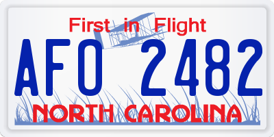 NC license plate AFO2482