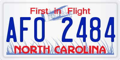NC license plate AFO2484