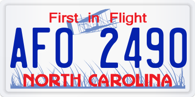 NC license plate AFO2490