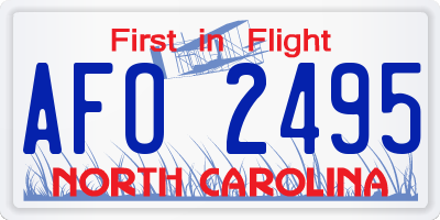 NC license plate AFO2495