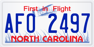NC license plate AFO2497