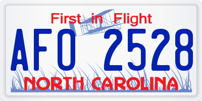 NC license plate AFO2528