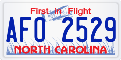 NC license plate AFO2529