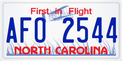 NC license plate AFO2544