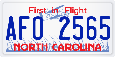 NC license plate AFO2565