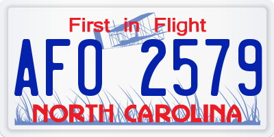 NC license plate AFO2579