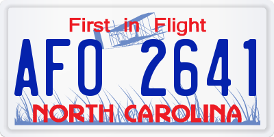NC license plate AFO2641