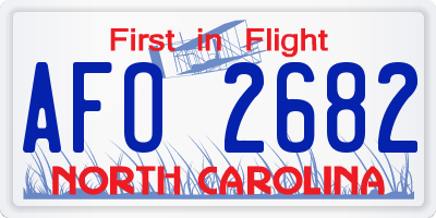 NC license plate AFO2682