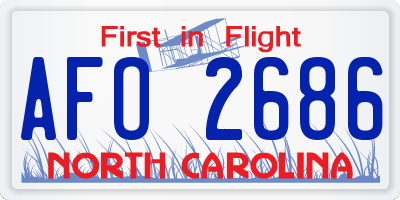 NC license plate AFO2686