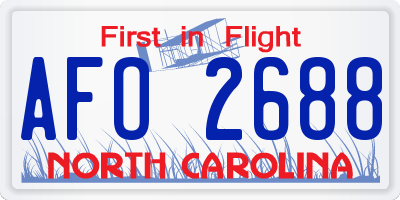 NC license plate AFO2688