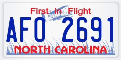 NC license plate AFO2691
