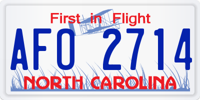 NC license plate AFO2714