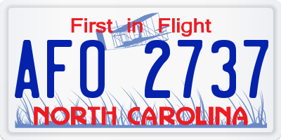 NC license plate AFO2737