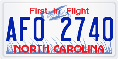 NC license plate AFO2740
