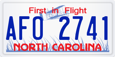 NC license plate AFO2741