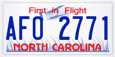 NC license plate AFO2771