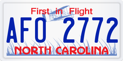 NC license plate AFO2772