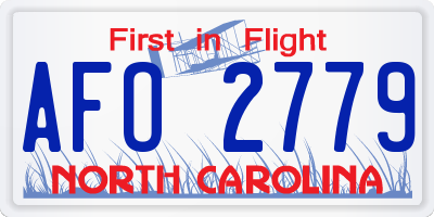 NC license plate AFO2779