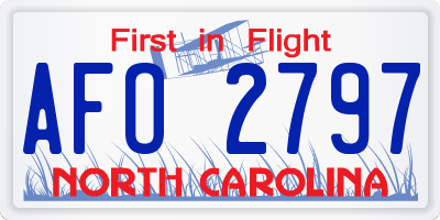 NC license plate AFO2797