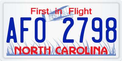 NC license plate AFO2798
