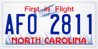 NC license plate AFO2811