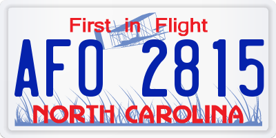 NC license plate AFO2815