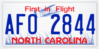 NC license plate AFO2844