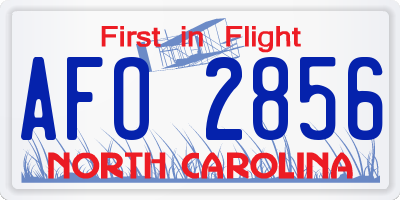 NC license plate AFO2856