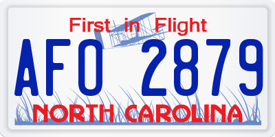 NC license plate AFO2879