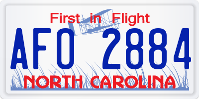 NC license plate AFO2884
