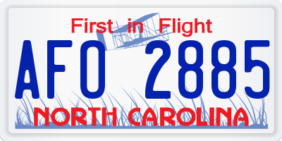 NC license plate AFO2885