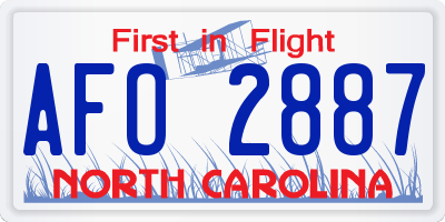 NC license plate AFO2887