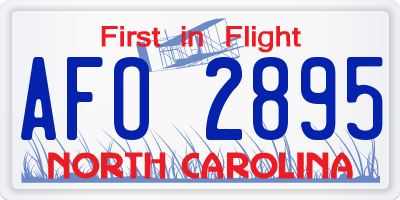 NC license plate AFO2895