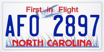 NC license plate AFO2897