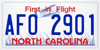 NC license plate AFO2901