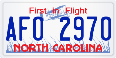 NC license plate AFO2970