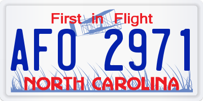 NC license plate AFO2971