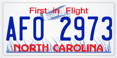 NC license plate AFO2973