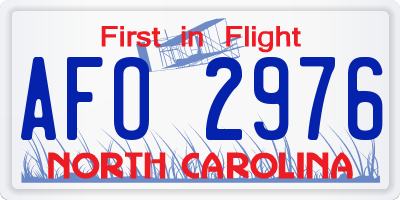 NC license plate AFO2976