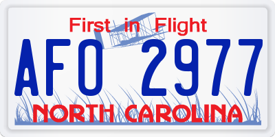 NC license plate AFO2977