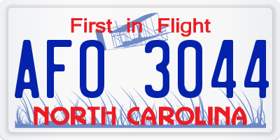 NC license plate AFO3044