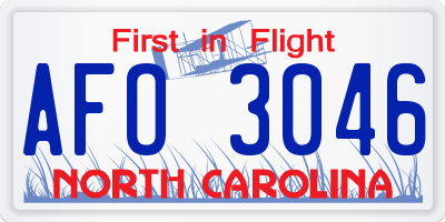 NC license plate AFO3046
