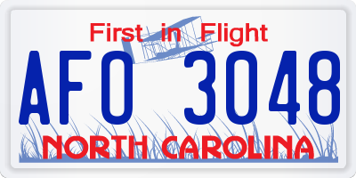 NC license plate AFO3048