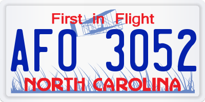 NC license plate AFO3052