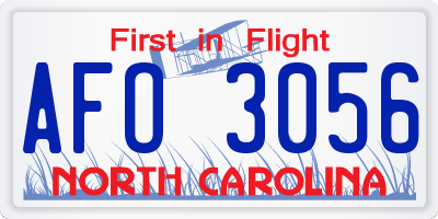 NC license plate AFO3056