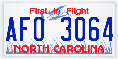 NC license plate AFO3064