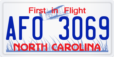 NC license plate AFO3069