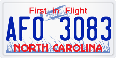 NC license plate AFO3083