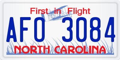 NC license plate AFO3084