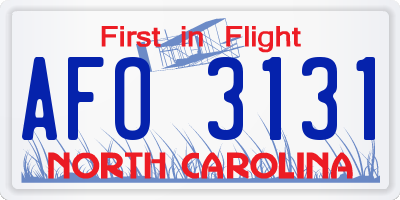 NC license plate AFO3131